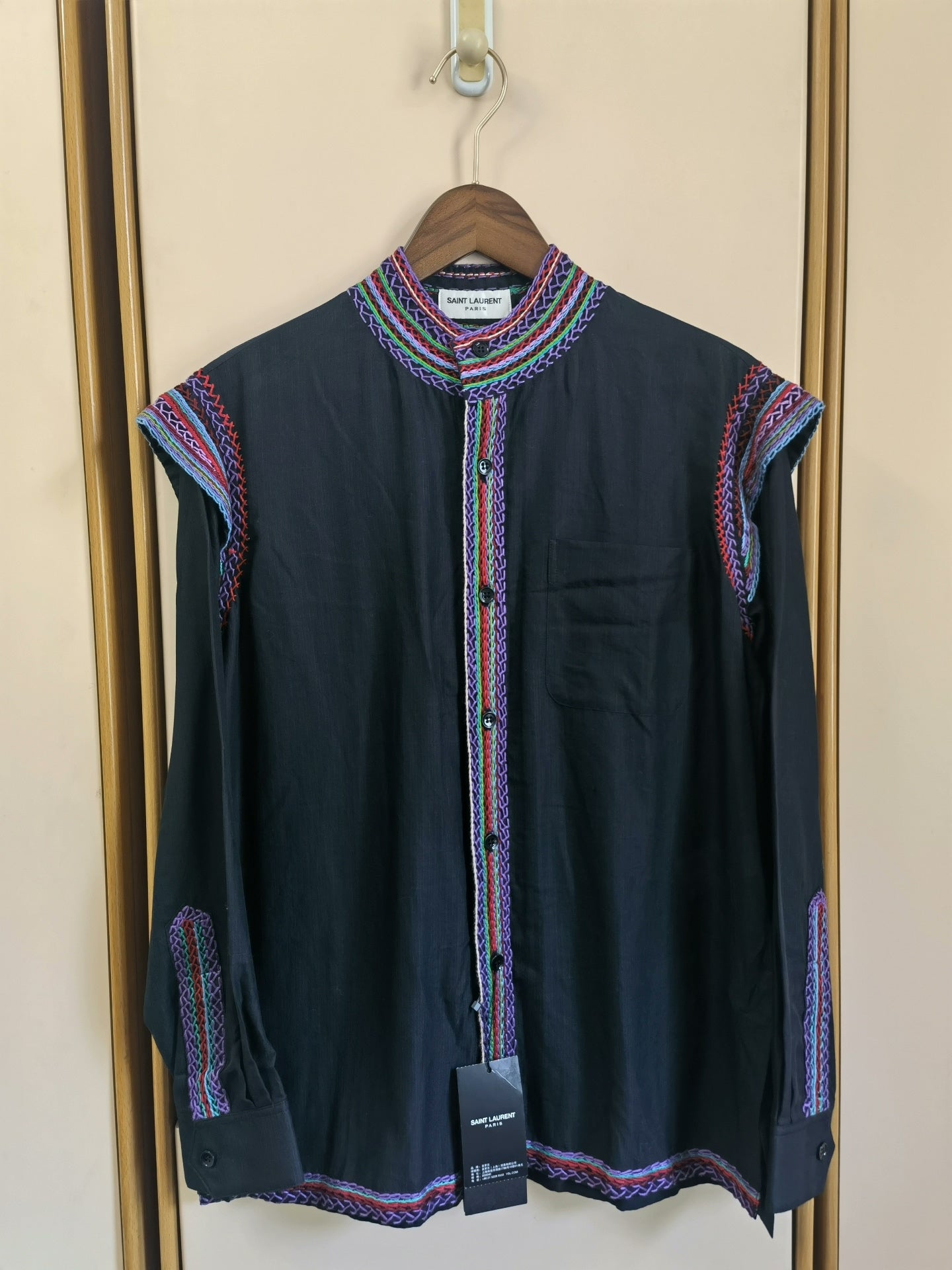 Saint Laurent 2015 SS Embroidered Shirt