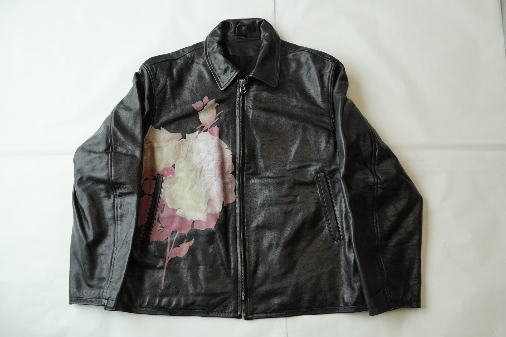 yohji yamamoto 1991 flower leather jacket