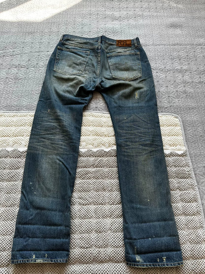 RRL Selvedge Distressed Patchwork Jeans