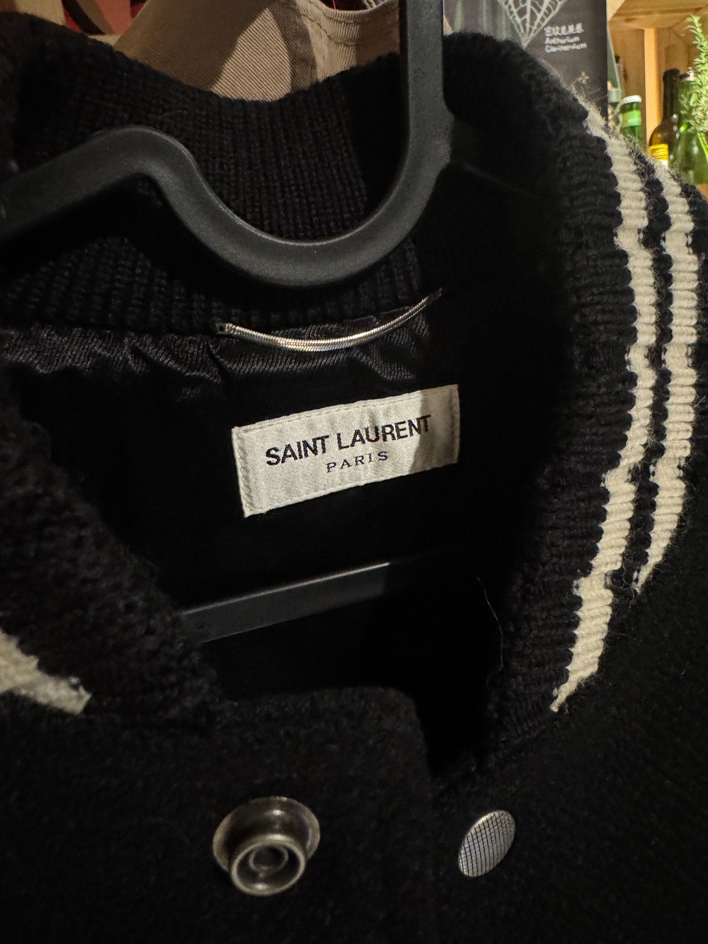 Saint Laurent Black Varsity Jacket