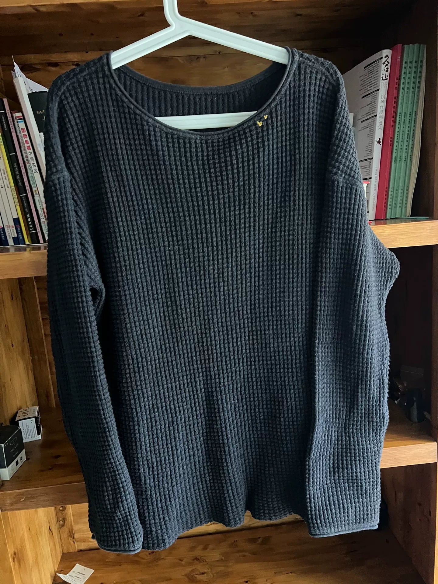 classic waffle knit crewneck sweatshirt