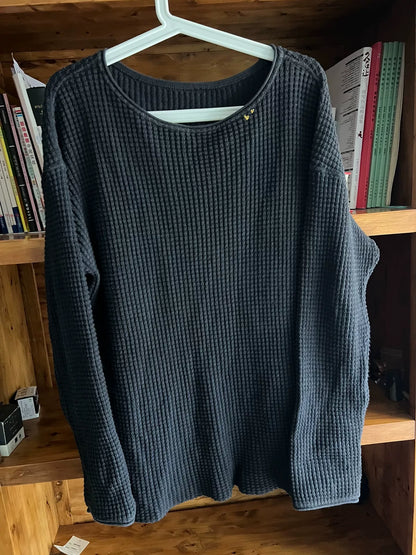 classic waffle knit crewneck sweatshirt