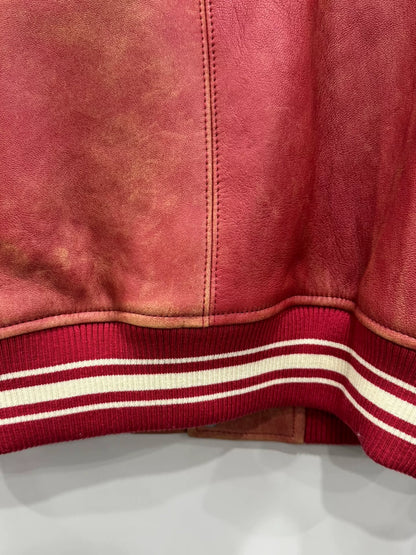 vintage supreme baseball leather jacket size S