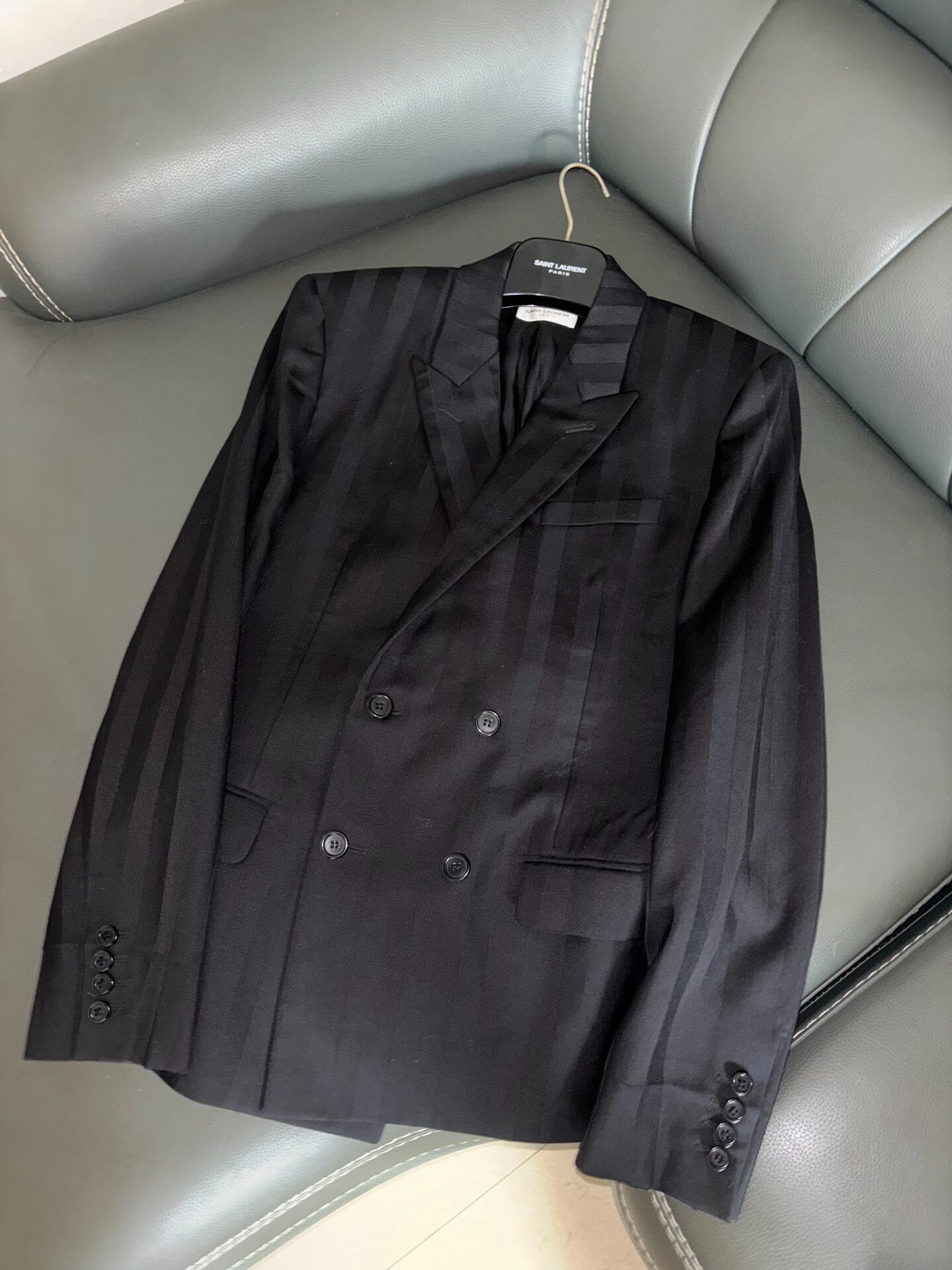 Saint Laurent Double-Breasted Black Suit Jacket