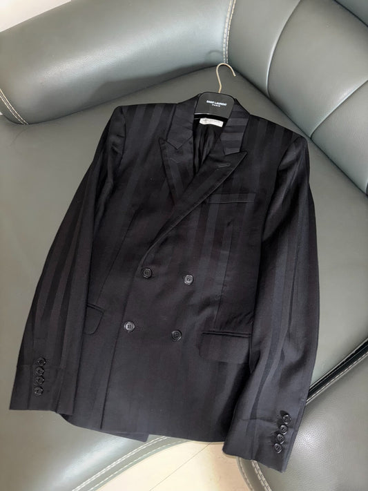 Saint Laurent Double-Breasted Black Suit Jacket
