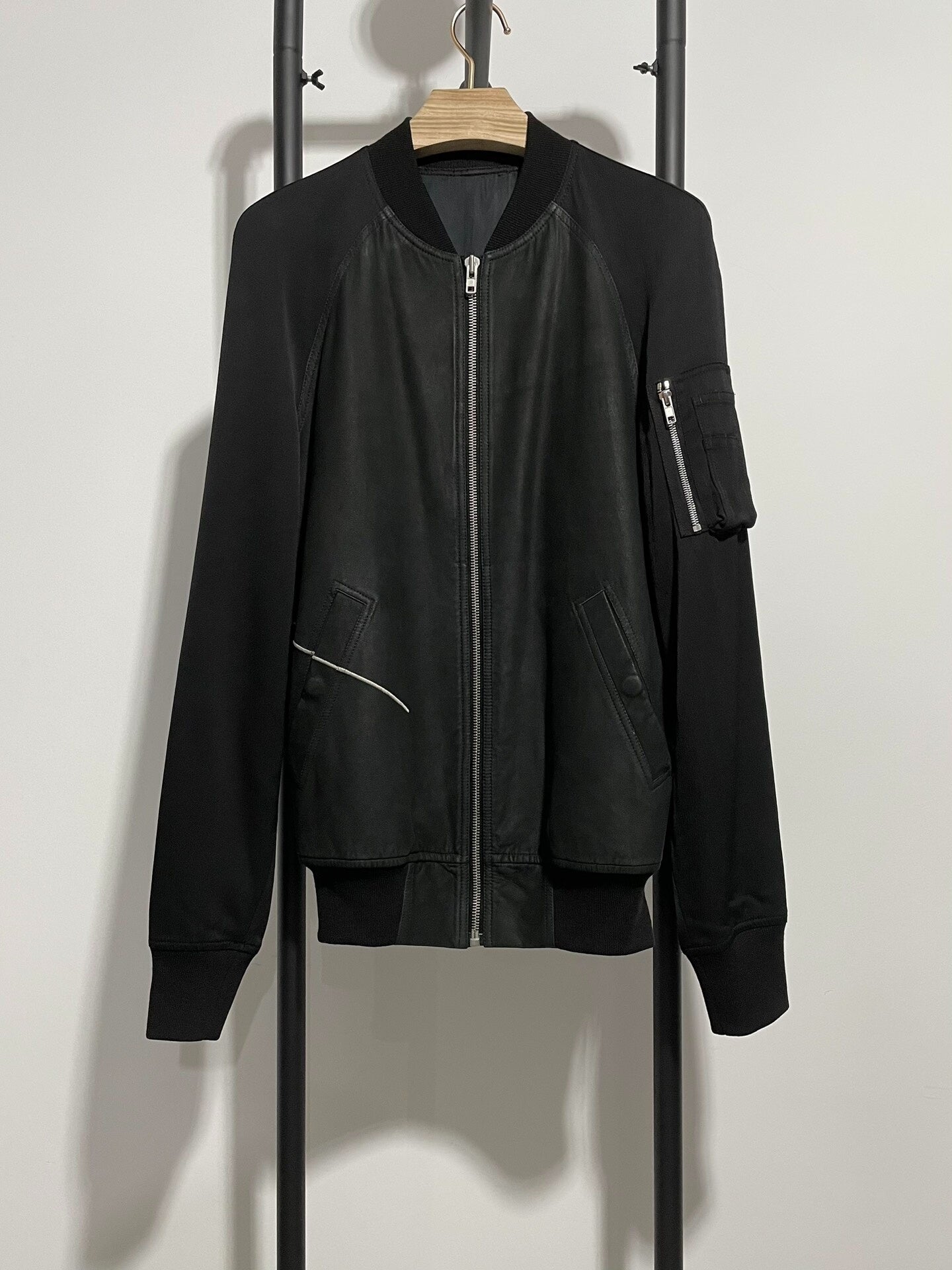 rick owens ro ma1 leather bomber jacket