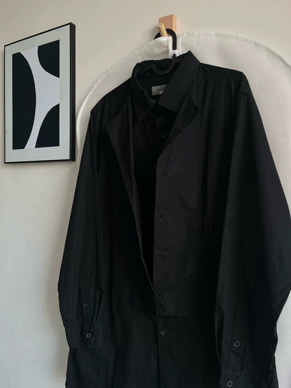 Yohji Yamamoto Black Button-Up Shirt