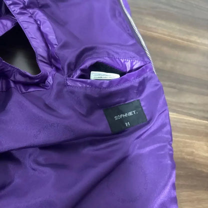 purple puffer vest from sophnet