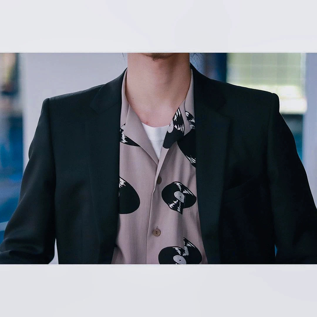 wacko maria ss hawaiian shirt in gray