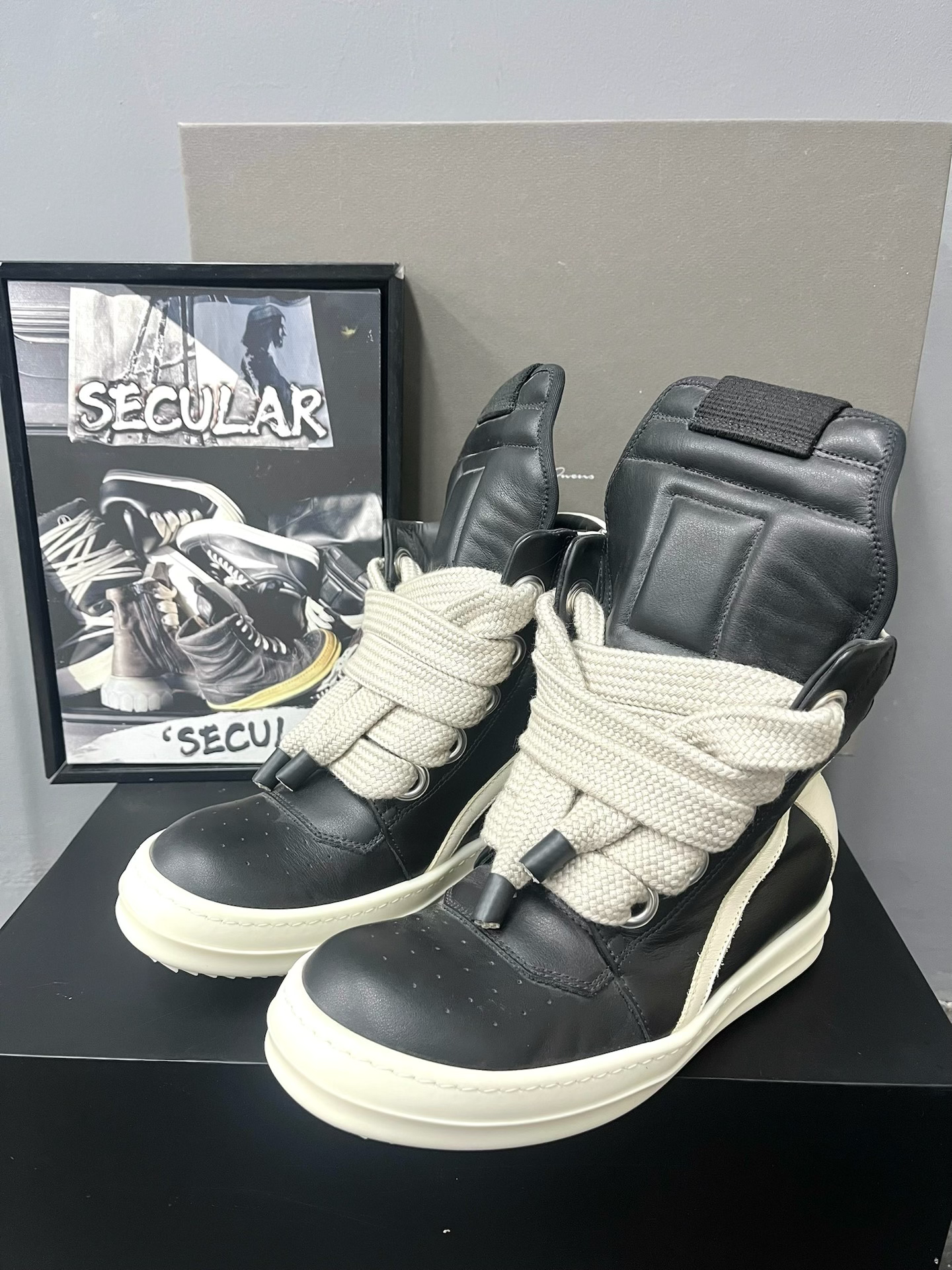 Rick Owens Thick Lace Inverted Triangle Board Shoes