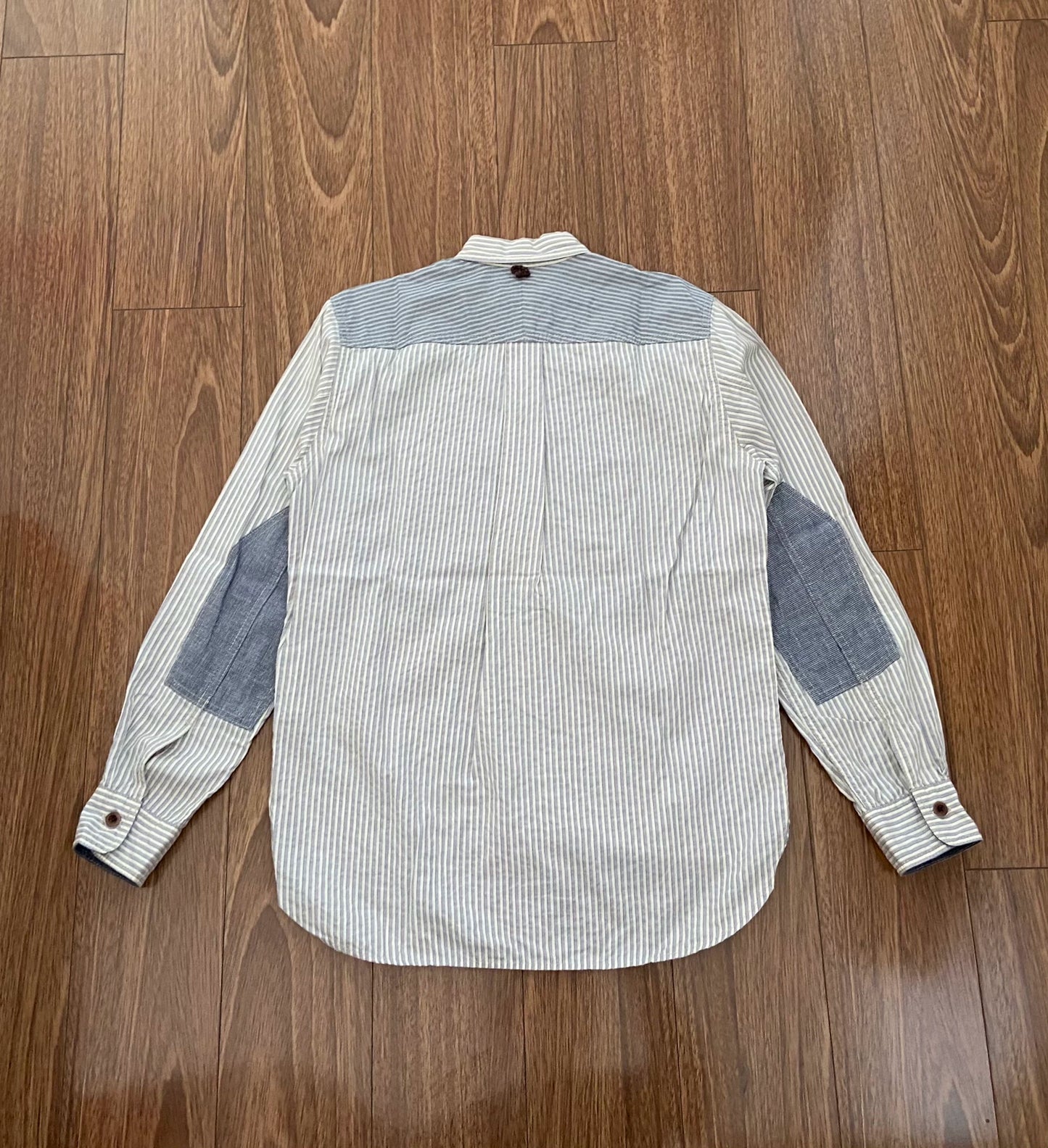 striped patchwork long sleeve shirt