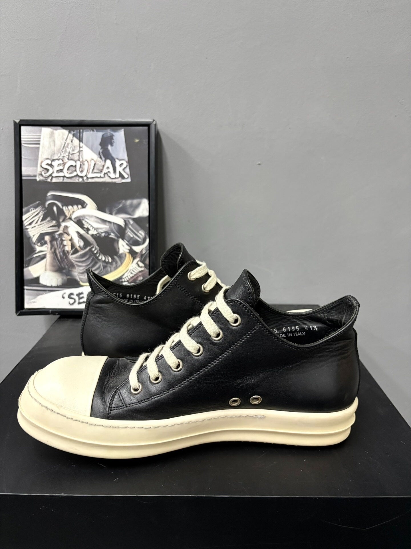 RickOwens Low-Top Leather Sneakers