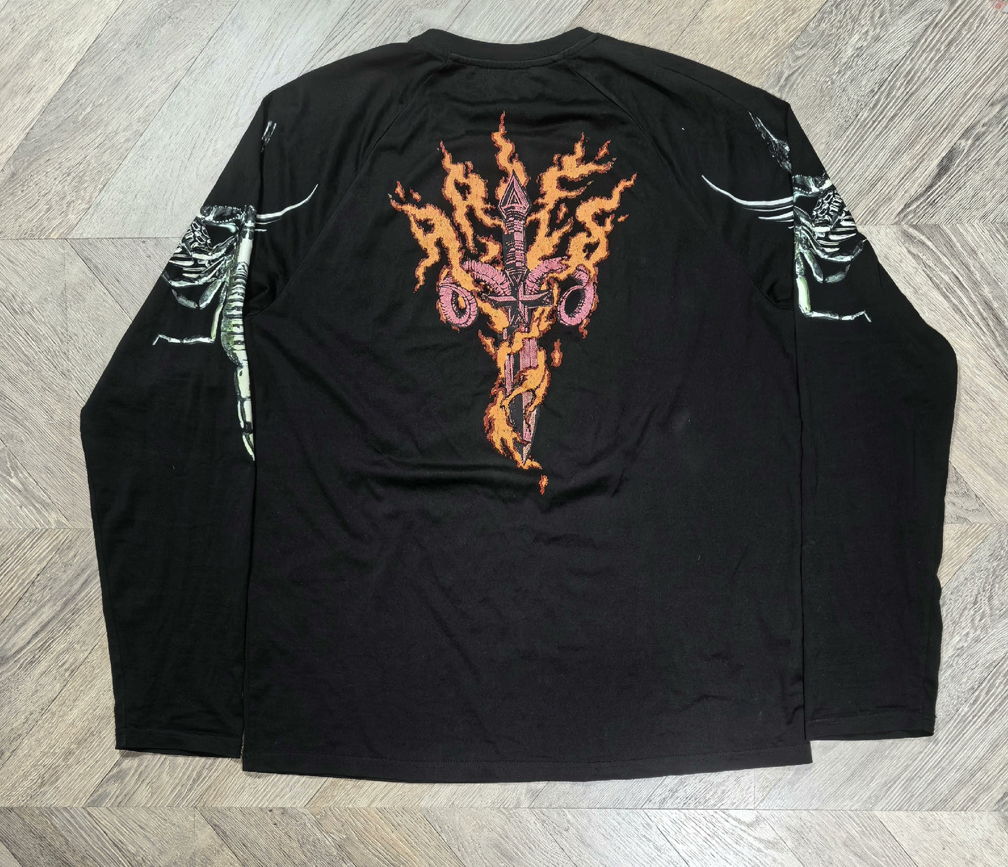 givenchy rock logo long sleeve t-shirt