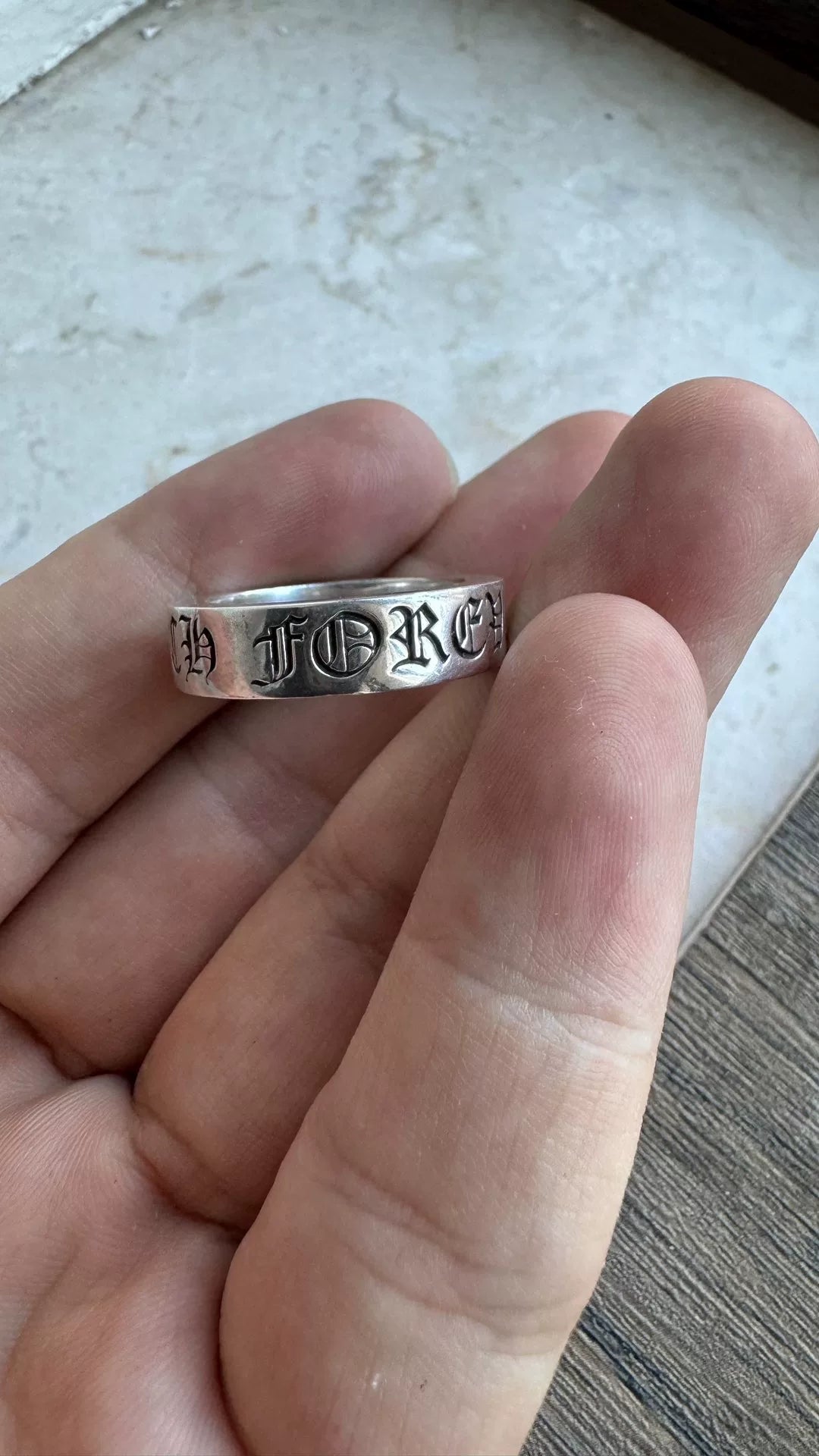 chrome hearts forever silver ring size 7