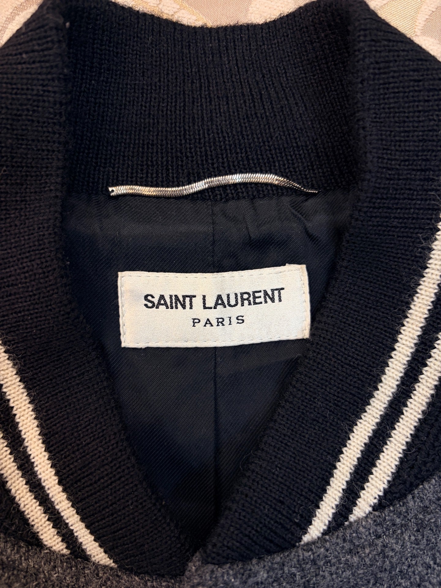 Saint Laurent Gray Varsity Jacket