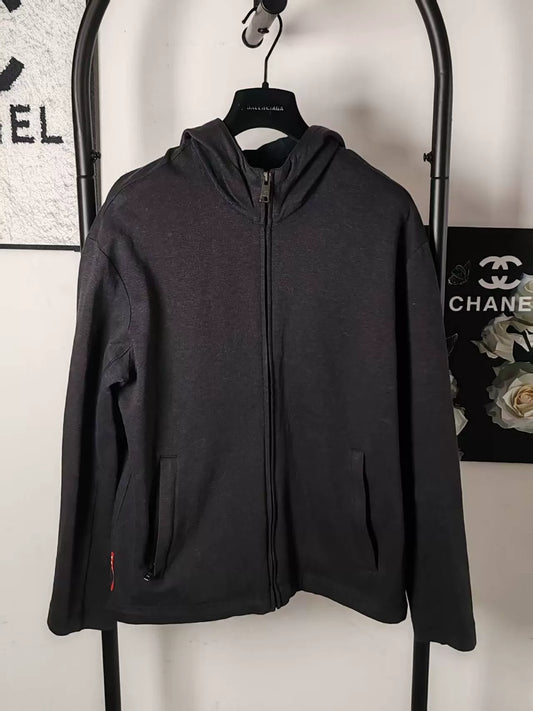 Prada Logo Zipper Jacket in Gray