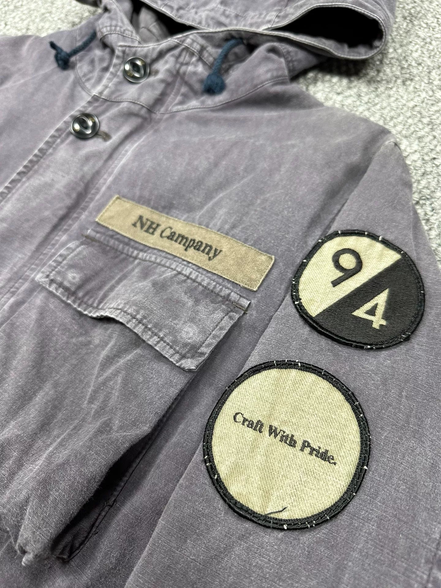 neighborhood 15ss m65 washed hooded jacket
