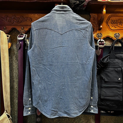 RRL Western Stripe Indigo Dyed Shirt