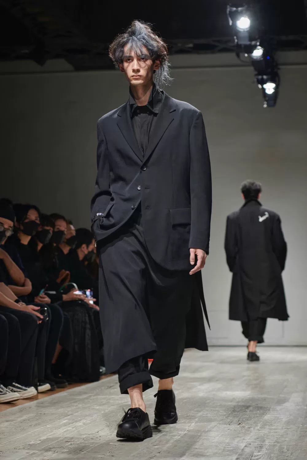 Yohji Yamamoto Pleated Wool Coat