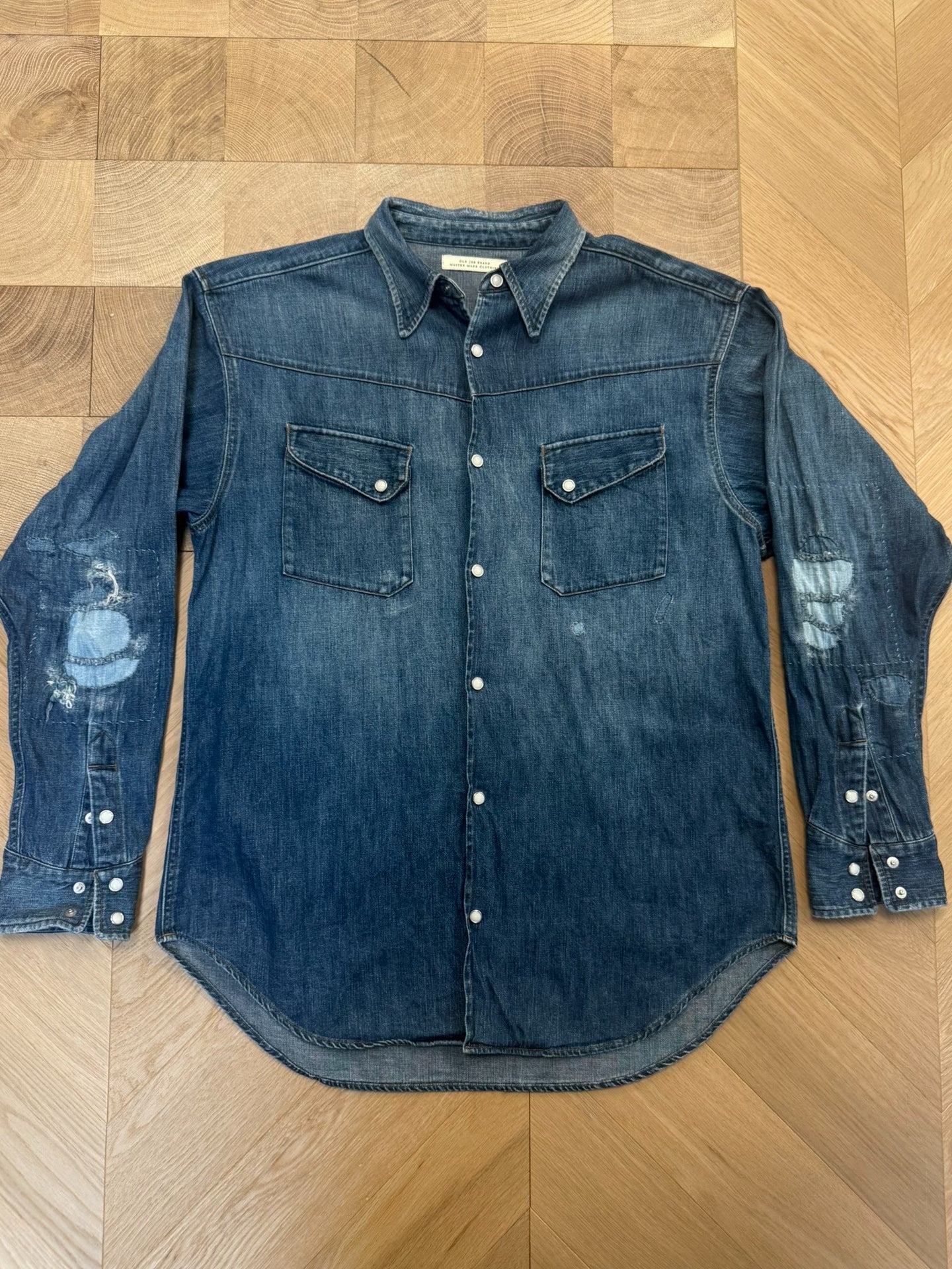 Old Joe Distressed Washed Denim Shirt