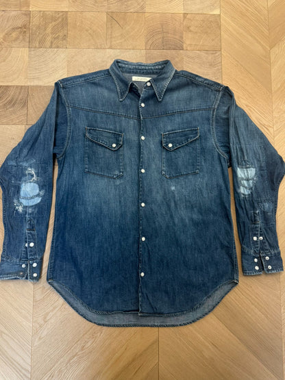 Old Joe Distressed Washed Denim Shirt