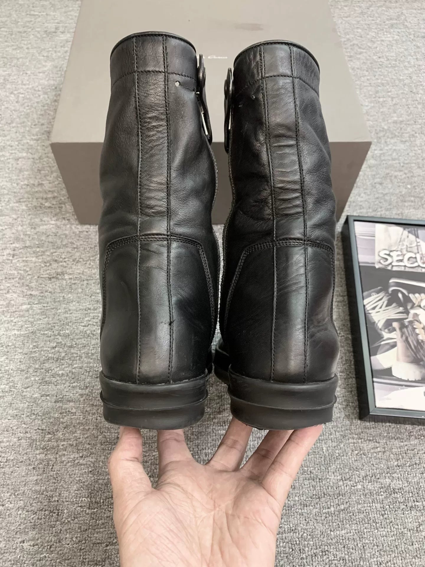 Rick Owens 15FW Calf Leather Zip Boots