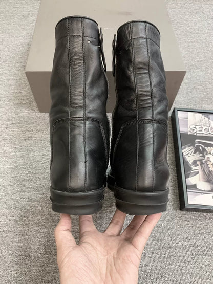 Rick Owens 15FW Calf Leather Zip Boots
