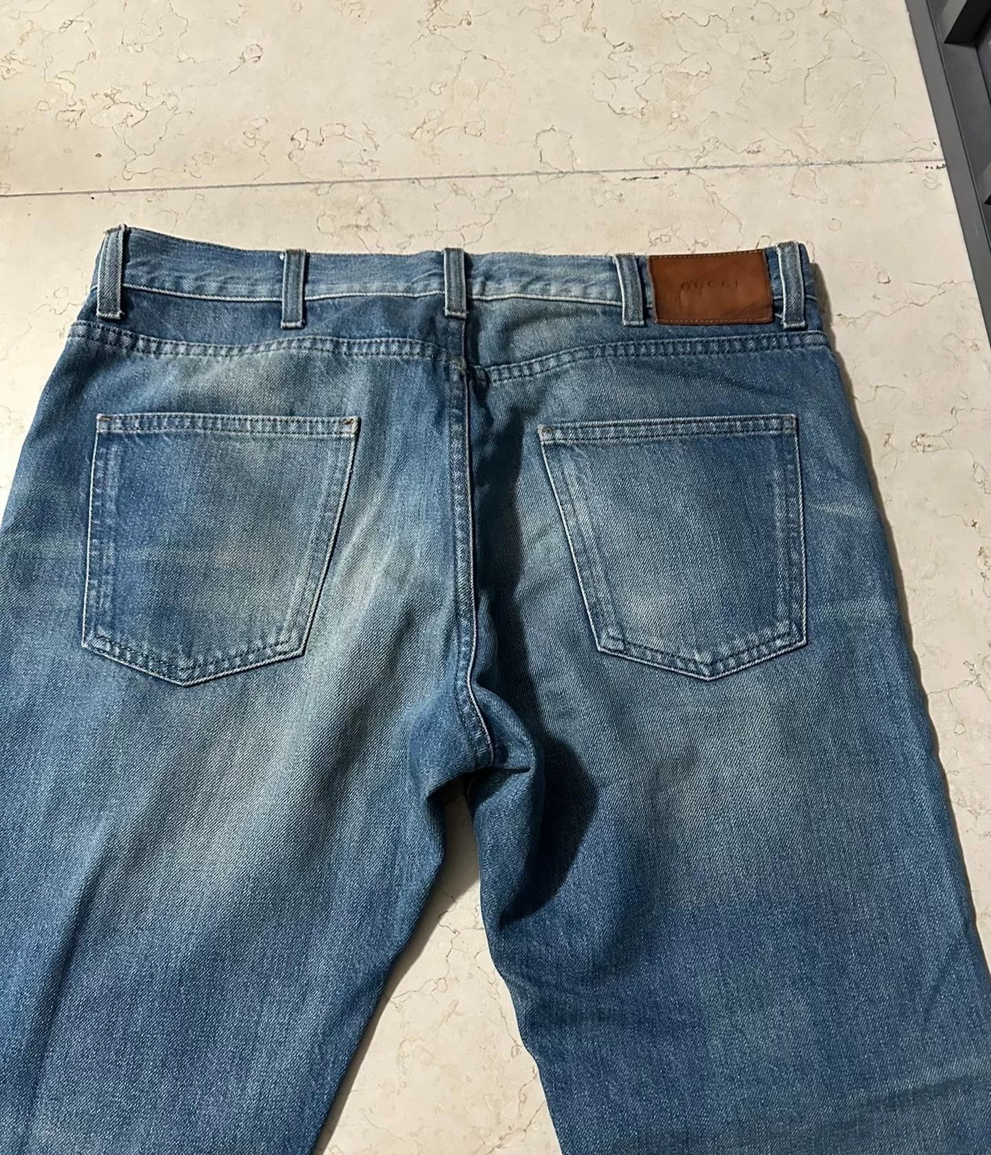 gucci coral snake washed denim pants size 34