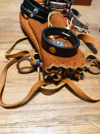 18k Gold-Plated Leather Bracelet by Goros