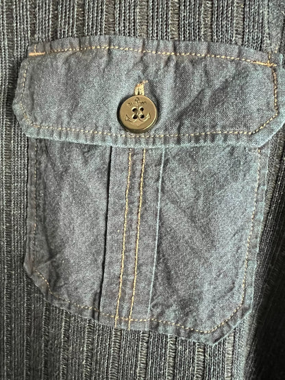 vintage blue dyed pullover knit sweatshirt