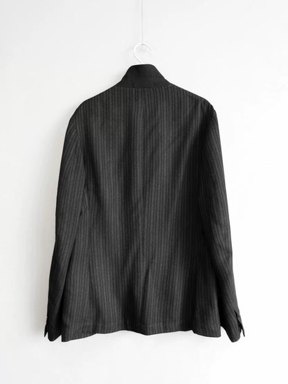yohji yamamoto striped rayon jacket