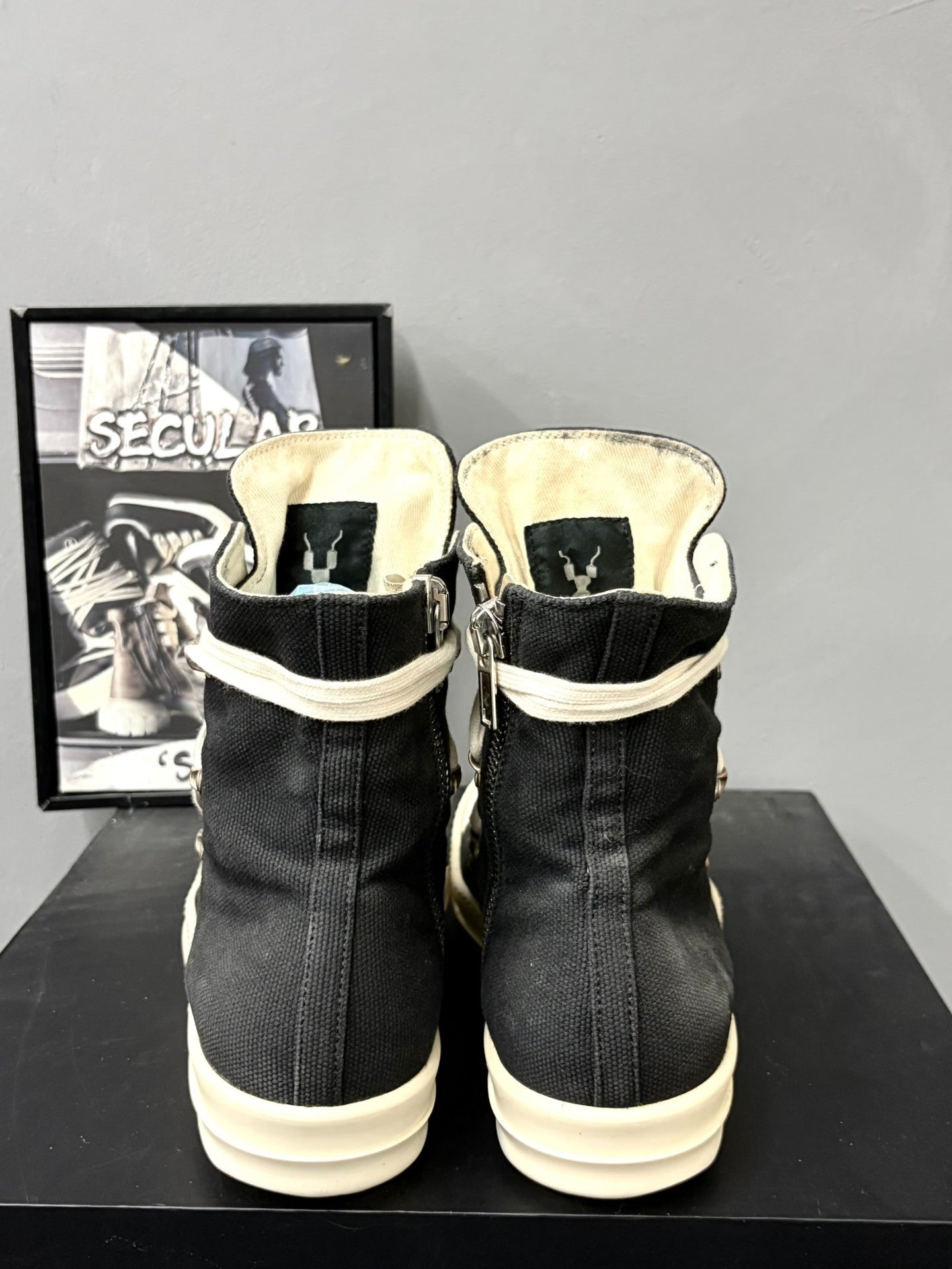 Rick Owens High-Top Canvas Star Sneakers