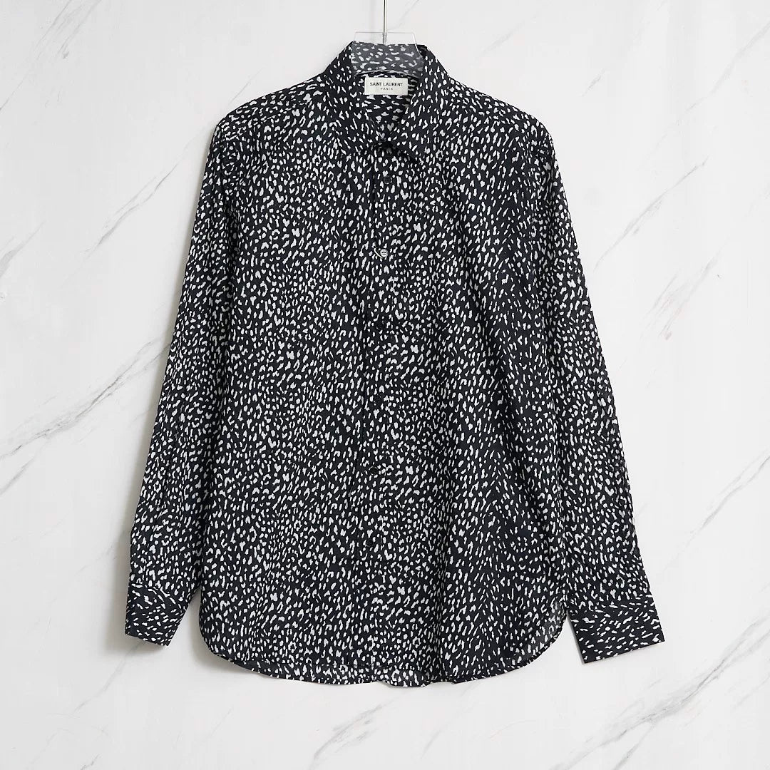 Saint Laurent Polka Dot Long-Sleeve Shirt