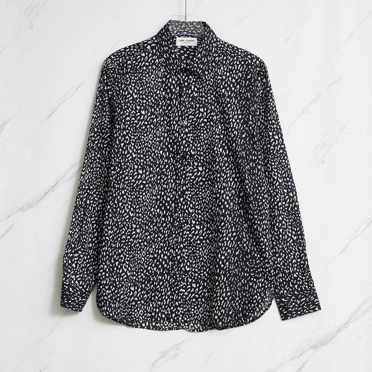 Saint Laurent Polka Dot Long-Sleeve Shirt