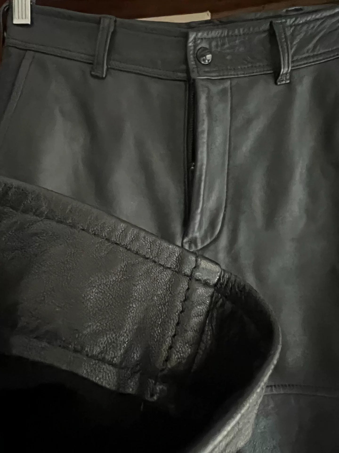 black deerskin leather pants for men or women