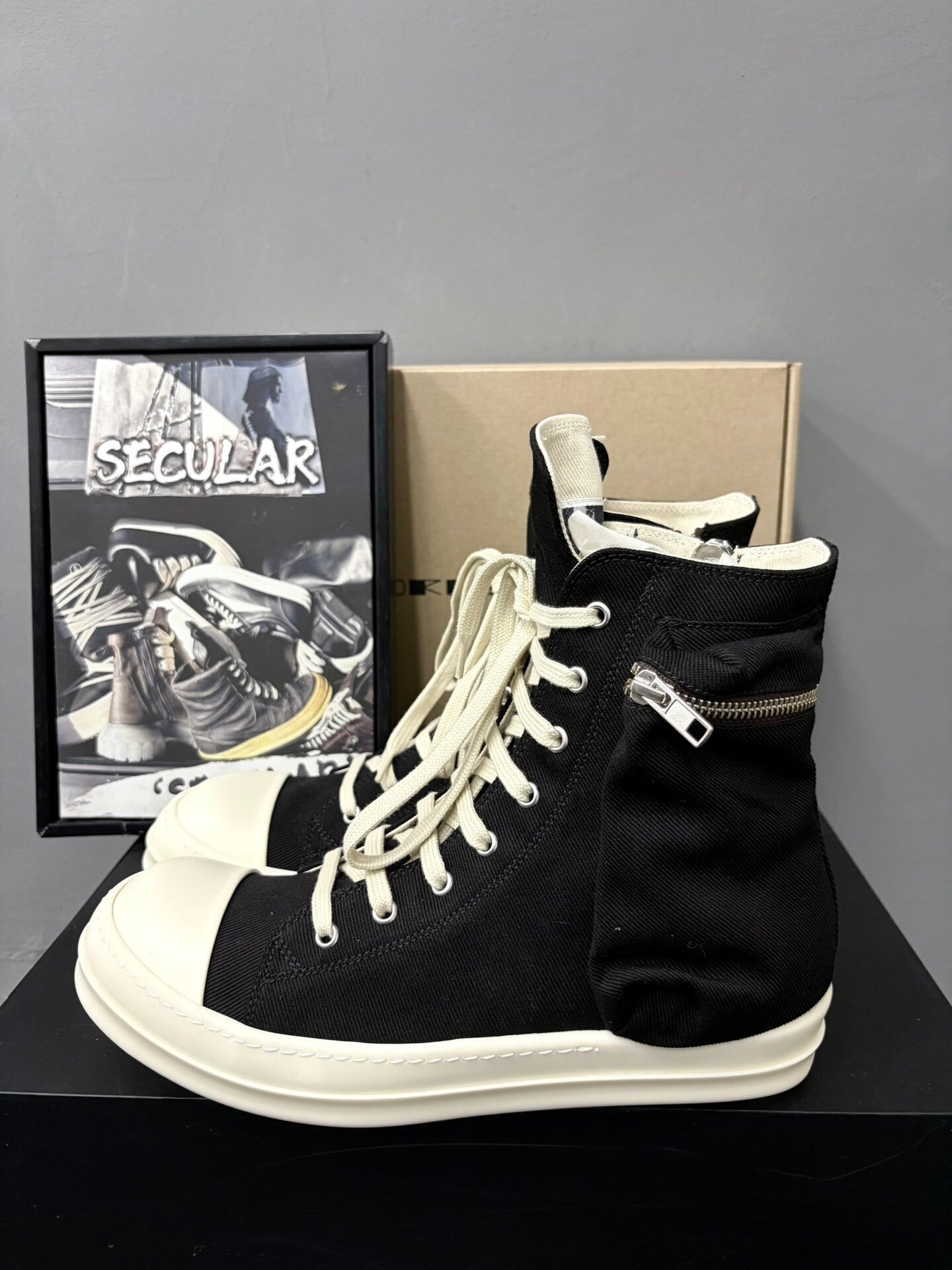 Rick Owens 26SS High-Top Canvas Shoes