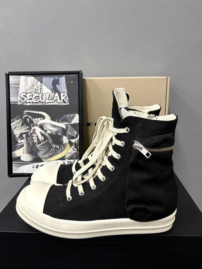 Rick Owens 26SS High-Top Canvas Shoes