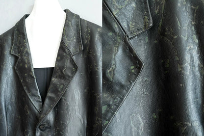 yohji yamamoto limited edition patterned leather jacket