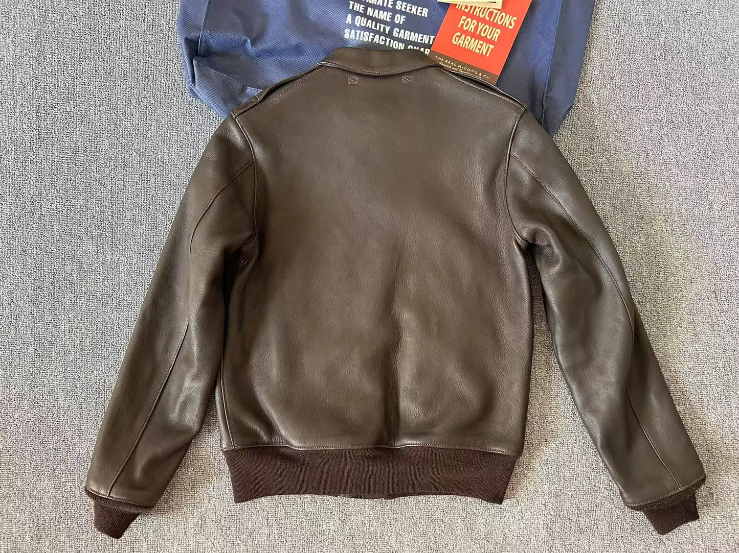 real mccoy a2 brown leather flight jacket
