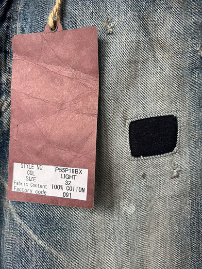 Light Blue Distressed Denim Jeans