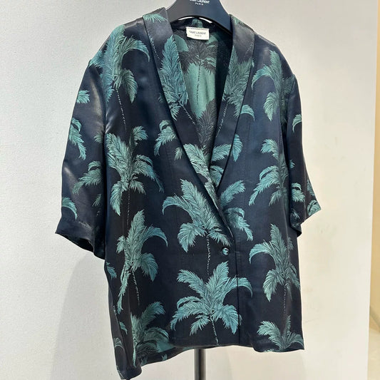 YSL Saint Laurent SS21 Palm Leaf Shirt