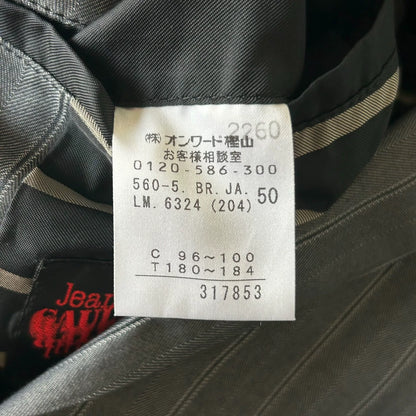 gray striped suit by Jean Paul Gaultier