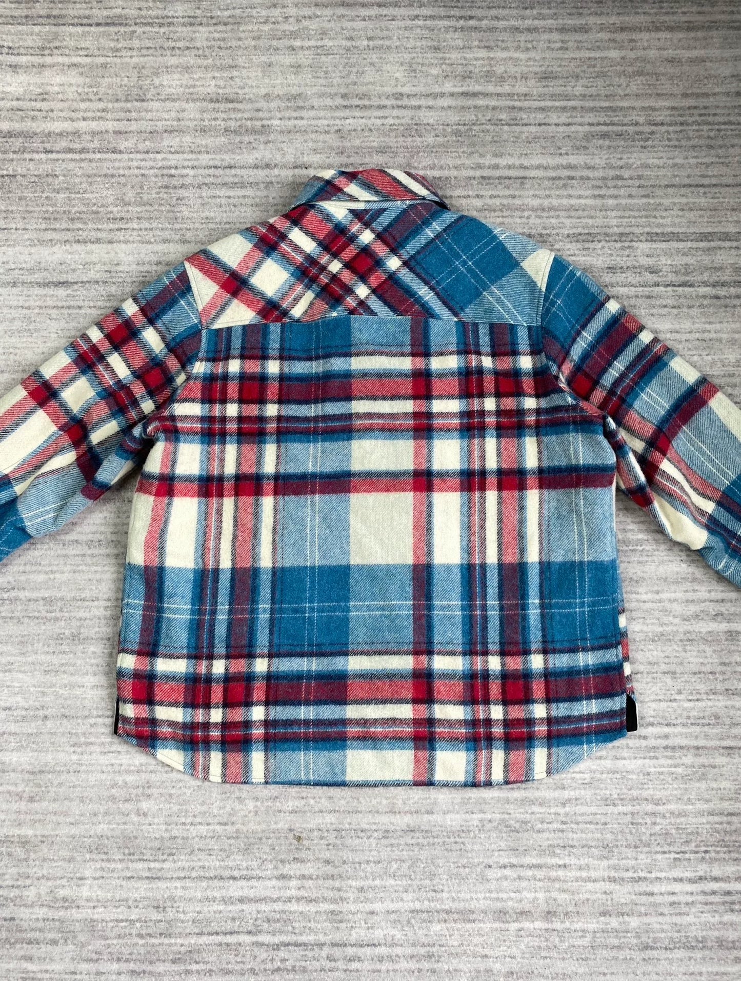 we11done plaid fleece half-zip jacket