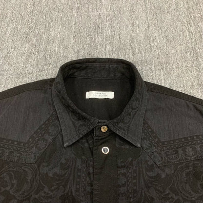 versace black patterned long sleeve shirt