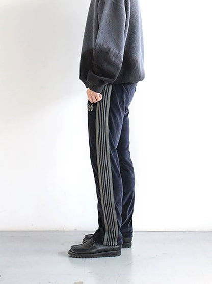 needles narrow track velvet pants with stripes