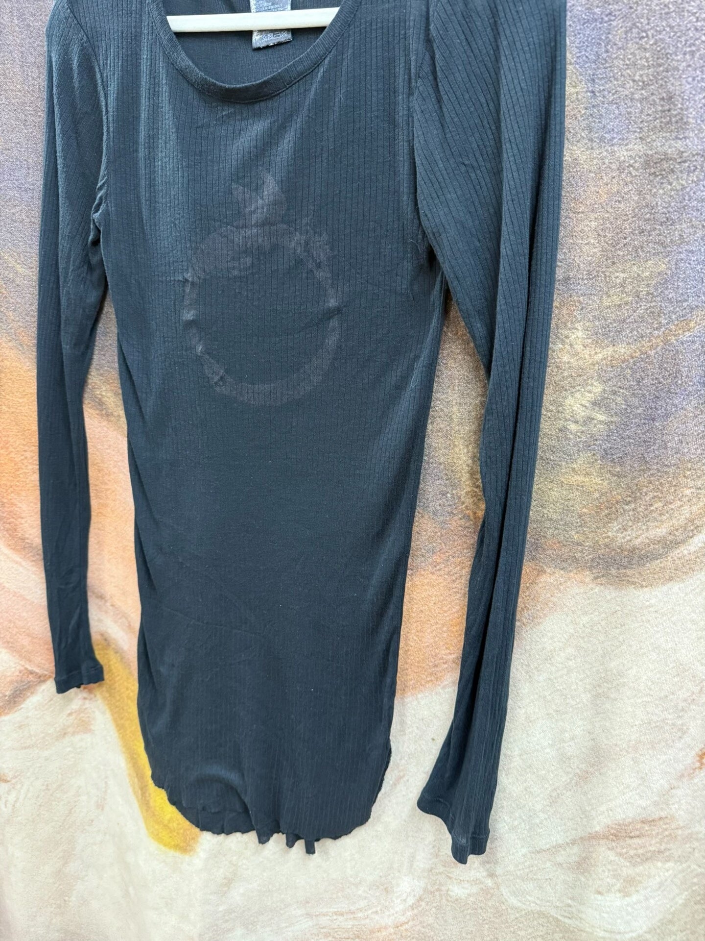 long sleeve fitted black top