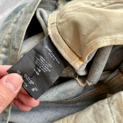 SAINT LAURENT Distressed Blue Jeans