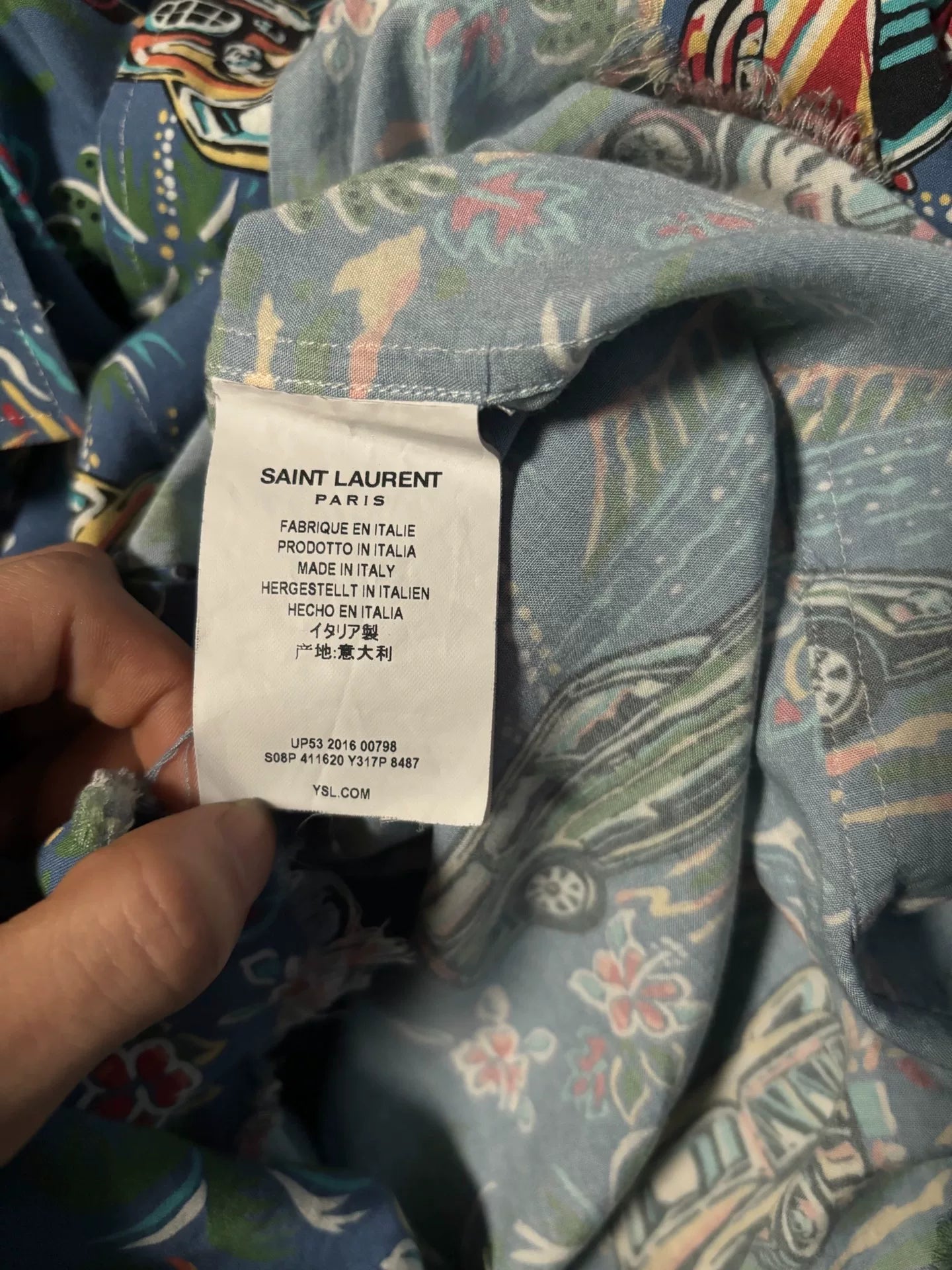 Saint Laurent Hawaiian Print Button-Up Shirt