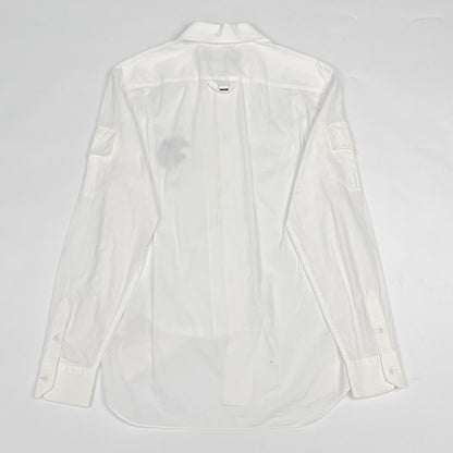 Louis Vuitton white peace dove logo side pocket long-sleeve shirt