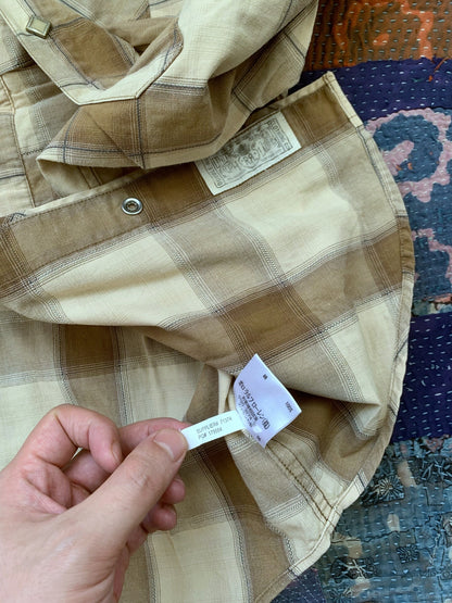 rrl vintage plaid western shirt